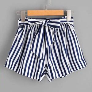 Together For Eternity Navy Blue White Striped Shorts S